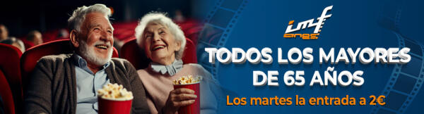 Los martes el mejor cine por solo 2 euros para mayores de 65 a&ntilde;os